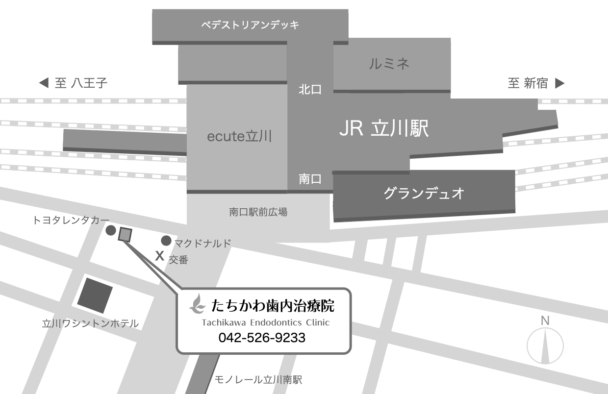 たちかわ歯内治療院周辺地図